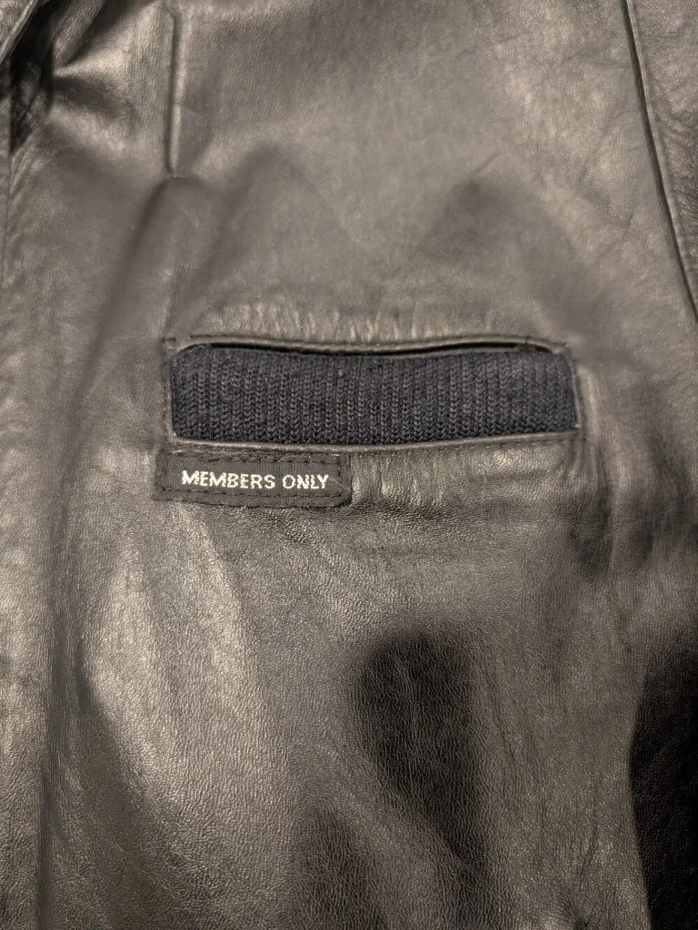 Members Only Vintage 80s Black Leather Bomber Moto Jacket Sz 44 Large Mens